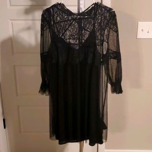 Kimchi blue black lace dress with slip M